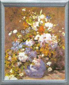 Impact Posters Gallery Poster of Bunch of Colorful Flowers Floral Fine Silver Art Print Framed Wall Decoration Picture (20x24)