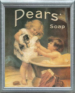Pears Soap Ad Wall Decor Vintage Advertisement Picture Bathroom Silver Framed Art Print Poster (16x20)
