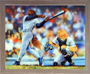 Impact Posters Gallery Framed Wall Decoration Funny Dog Playing Baseball Kids Room Animal Barnwood Picture Art Print (19x23) Impact Posters Gallery Framed Wall Decoration Funny Dog Playing Baseball Kids Room Animal Barnwood Picture Art Print (19x23)
