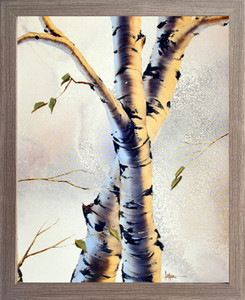 Impact Posters Gallery Framed Wall Decor Aspen Forest Birch Trees Nature Barnwood Picture Art Print (19x23)