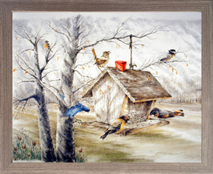 Wild Birds At Feeder Animal Fine Barnwood Framed Wall Decor Picture Art Print (19x23) Wild Birds At Feeder Animal Fine Barnwood Framed Wall Decor Picture Art Print (19x23)