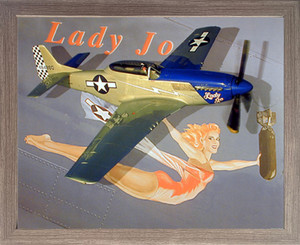 Framed Wall Decor NA TF-51 Mustang With Lady Jo Airplane Aircraft Barnwood Picture Art Print (19x23) Framed Wall Decor NA TF-51 Mustang With Lady Jo Airplane Aircraft Barnwood Picture Art Print (19x23)