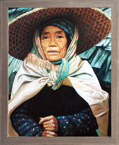 Impact Posters Gallery Framed Wall Picture Decor Asian Japanese Elderly Woman in Hat Barnwood Art Print (19x23) Impact Posters Gallery Framed Wall Picture Decor Asian Japanese Elderly Woman in Hat Barnwood Art Print (19x23)
