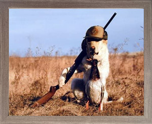 Framed Wall Decor Funny Labrador Dog Gone Hunting Picture Barnwood Art Print (16x20) Framed Wall Decor Funny Labrador Dog Gone Hunting Picture Barnwood Art Print (16x20)