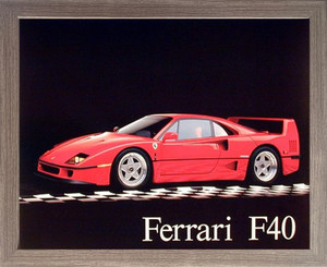 Ferrari F40 Automobile Sports Car Wall Barnwood Framed Picture Art Print (19x23) Ferrari F40 Automobile Sports Car Wall Barnwood Framed Picture Art Print (19x23)
