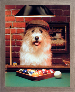 Framed Wall Decor Cute Dog Playing Pool Funny Kids Wildlife Animal Barnwood Picture Art Print (19x23) Framed Wall Decor Cute Dog Playing Pool Funny Kids Wildlife Animal Barnwood Picture Art Print (19x23)