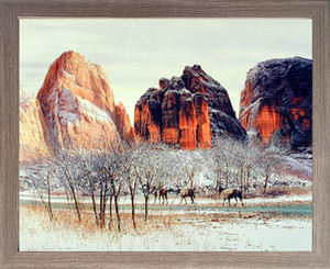Western Cowboy Mountain Horses Landscape Wall Decor Barnwood Framed Picture Art Print (19x23) Western Cowboy Mountain Horses Landscape Wall Decor Barnwood Framed Picture Art Print (19x23)