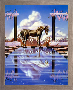 Impact Posters Gallery Unicorn Horse The Reflecting Pool Sue Dawe Wall Decor Barnwood Framed Picture Art Print (19x23) Impact Posters Gallery Unicorn Horse The Reflecting Pool Sue Dawe Wall Decor Barnwood Framed Picture Art Print (19x23)
