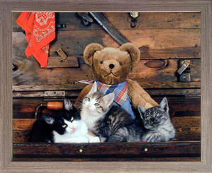 Impact Posters Gallery Framed Wall Decor Cute Teddy Bear and Japanese Cats Funny Kids Room Barnwood Picture Art Print (19x23) Impact Posters Gallery Framed Wall Decor Cute Teddy Bear and Japanese Cats Funny Kids Room Barnwood Picture Art Print (19x23)