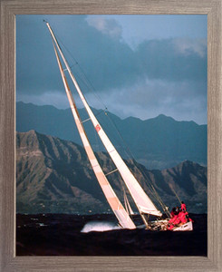 Framed Wall Decor Sea Sailboat Tall Ship Ocean Nature Scenery Barnwood Picture Art Print (19x23)