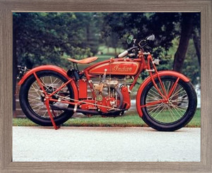 Impact Posters Gallery Framed Wall Decor Old Red Indian Classic Vintage Motorcycle (Brown) Impact Posters Gallery Framed Wall Decor Old Red Indian Classic Vintage Motorcycle (Brown)