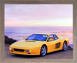 Framed Wall Decor Yellow Ferrari Testarossa Transportation Old Sports Car Picture Barnwood Art Print Poster (19x23) Framed Wall Decor Yellow Ferrari Testarossa Transportation Old Sports Car Picture Barnwood Art Print Poster (19x23)