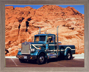 Framed Wall Picture Decor 1995 Manse Semi Classic-Teal Diesel Truck Barnwood Art Print (19x23) Framed Wall Picture Decor 1995 Manse Semi Classic-Teal Diesel Truck Barnwood Art Print (19x23)