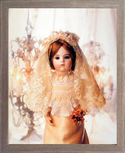 Framed Wall Decor Cute Baby Doll In Wedding Dress Picture Kids Room Barnwood Art Print Poster (19x23) Framed Wall Decor Cute Baby Doll In Wedding Dress Picture Kids Room Barnwood Art Print Poster (19x23)