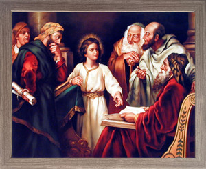 Impact Posters Gallery Young Christ with Elders Religion & Spirituality Barnwood Framed Art Print Framed Wall Decoration Picture (19x23) Impact Posters Gallery Young Christ with Elders Religion & Spirituality Barnwood Framed Art Print Framed Wall Decoration Picture (19x23)