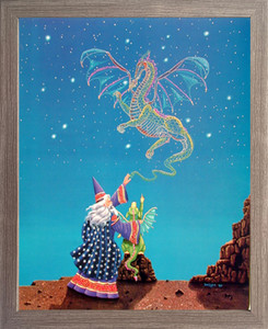 Impact Posters Gallery Magical Wizard Dragon Mythical Fantasy Kids Room Wall Decor Barnwood Picture Framed Art Print (19x23) Impact Posters Gallery Magical Wizard Dragon Mythical Fantasy Kids Room Wall Decor Barnwood Picture Framed Art Print (19x23)
