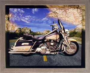 Impact Posters Gallery Motorcycle on Highway Riders Bike Barnwood Framed Art Print Picture (19x23) Impact Posters Gallery Motorcycle on Highway Riders Bike Barnwood Framed Art Print Picture (19x23)