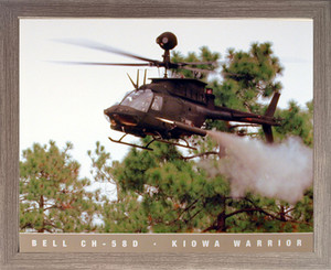 Framed Wall Decoration Picture Aviation Military Poster - Bell CH 58D Kiowa Warrior Helicopter Barnwood Art Print (19x23) Framed Wall Decoration Picture Aviation Military Poster - Bell CH 58D Kiowa Warrior Helicopter Barnwood Art Print (19x23)