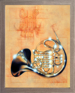Framed Wall Decoration French Horn Musical Instrument Barnwood Framed Picture Art Print (19x23) Framed Wall Decoration French Horn Musical Instrument Barnwood Framed Picture Art Print (19x23)