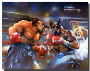 Boxing Dogs Poster