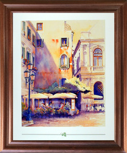 Impact Posters Gallery Italian Theatre Vintage Wall Decor Mahogany Framed Picture Art Print (18x22)