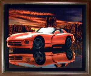 Dodge Viper Picture Framed Wall Decoration Red Hot Car Lithograph Mahogany Poster Art Print (20x24) Dodge Viper Picture Framed Wall Decoration Red Hot Car Lithograph Mahogany Poster Art Print (20x24)