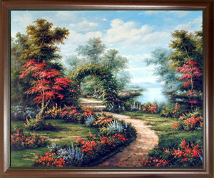 Impact Posters Gallery Garden Path Under Flower Arch Scenic Landscape Mahogany Art Print Framed Wall Decor Picture (20x24) Impact Posters Gallery Garden Path Under Flower Arch Scenic Landscape Mahogany Art Print Framed Wall Decor Picture (20x24)