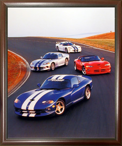 Sports Car Framed Wall Decoration Dodge Vipers on Track Racing Classic Mahogany Picture Art Print Poster (20x24) Sports Car Framed Wall Decoration Dodge Vipers on Track Racing Classic Mahogany Picture Art Print Poster (20x24)