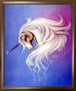 Mythical Fantasy Framed Wall Decoration Art Print Lavender Mist Unicorn Sue Dawe Mahogany Picture (20x24) Mythical Fantasy Framed Wall Decoration Art Print Lavender Mist Unicorn Sue Dawe Mahogany Picture (20x24)