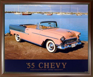 Impact Posters Gallery 1955 Chevy Bel Air Convertible Classic Car Picture Wall Mahogany Framed Art Print Impact Posters Gallery 1955 Chevy Bel Air Convertible Classic Car Picture Wall Mahogany Framed Art Print