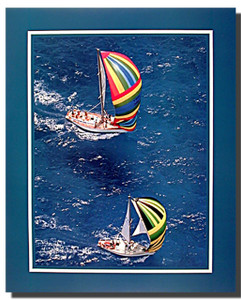 Aerial Sailboats Poster