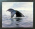Ocean Humpback Whale Tail Breaching Sealife Underwater Animal Wall Picture Espresso Framed Art Print (20x24)