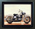 1967 White Shovelhead Harley Davidson Vintage Motorcycle Bike Wall Decor Espresso Framed Picture Art Print (20x24)