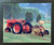 Red Farmall M Vintage Farm Tractor Wall Decor Espresso Framed Art Print (20x24)