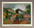 The Lightning Express Train American Railroad Scene Wall Decor Barnwood Framed Art Print Poster (19x23)