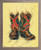 Western Cowboy Boots Rodeo Contemporary Wall Decor Barnwood Framed Art Print Poster (19x23)
