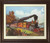 Vintage American Express Train Brown Rust Framed  Art Print Poster (19x23)