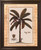 Tropical Palm Tree Bathroom Wall Decor Brown Rust Framed Art Print Poster (19x23)