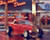 Vintage Red Ford Roadster At Cafe Diner Car Wall Decor Picture Art Print (8x10)