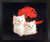 Impact Posters Gallery Framed Wall Picture Decor Cute Cats Persian Kittens with Red Bow Animal Black Art Print