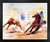 Western Rodeo Cowboy Calf Roping Horse Riding Wall Black Framed Picture Art Print(18x22)