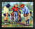 Dogs Playing Golf Sports Kids Room Wall Decor Black Framed Picture Art Print (18x22)