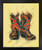 Western Cowboy Boots Rodeo Contemporary Black Framed Wall Decor Art Print Picture (18x22)