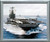 Aircraft Carrier Picture Framed Wall Decoration USS  Navy Ship Military Silver Art Print