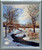 Impact Posters Gallery Winter Landscape Framed Wall Decoration Scenery Stream with Snow Silver Picture Art Print (18x22)