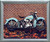 1938 Aqua Harley Davidson Vintage Motorcycle Picture Wall Decor Silver Framed Art Print (20x24)