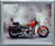 Impact Posters Gallery Framed Wall Decor Red Harley Davidson Vintage Motorcycle Road King Silver Framed Picture Art Print