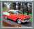 Framed Wall Decoration 1955 Chevy Bel Air Hard Top Classic Red Vintage Car Silver Framed Picture Art Print