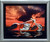 Impact Posters Gallery Framed Wall Picture Red Custom Motorcycle Bike Silver Art Print (20x24)