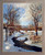 Impact Posters Gallery Stream with Snow Framed Wall Home Decor Scenery Winter Landscape Barnwood Framed Picture Art Print (19x23)